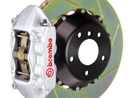 Brembo 01-04 996 C4S Rear GT BBK 4 Piston Cast 380x28 2pc Rotor Slotted Type1-Silver For Sale