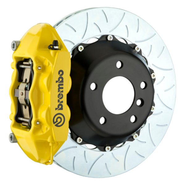 Brembo 06-09 997.1 GT3 GT3RS (Excl PCCB) Rr GT BBK 4Pis Cast 380x28 2pc Rtr Slot Type3-Yellow Discount